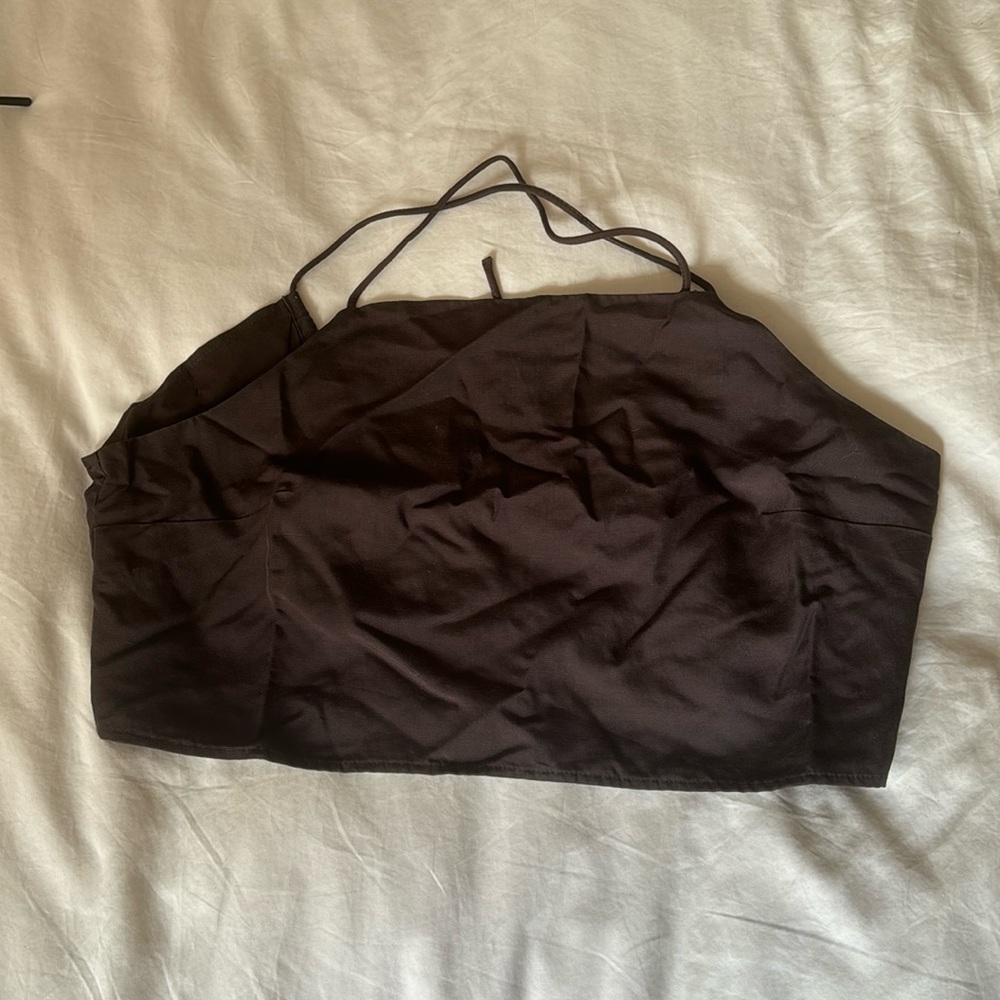 Crop top with back tie detail